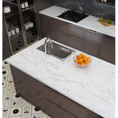 Everly Quinn Extra Thick Grey White Marble Contact Paper ...